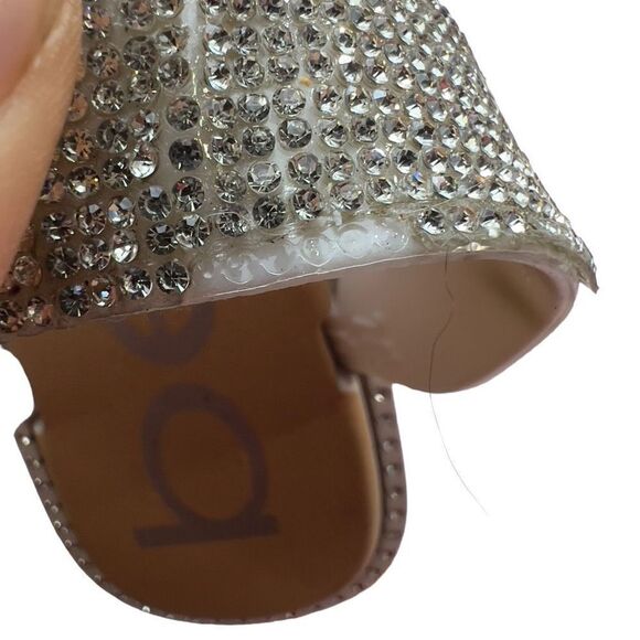 BEBE KIDS Girls slip-on Fashion PCU sandals white | Bling ICED OUT 2/3 - Picture 5 of 5